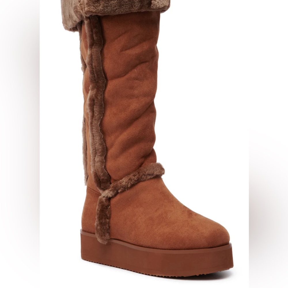 NWT AZALEA WANG ICELANDER BROWN FUR BOOT - Picture 4 of 16